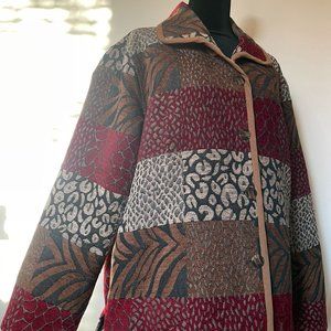 Vintage White Stag Tapestry Peacoat